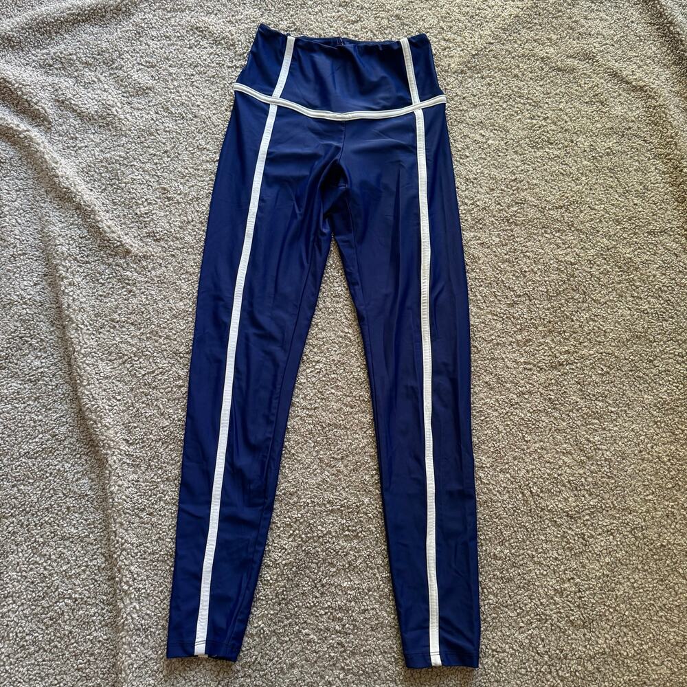 Manola Movement Atelier Blue White Athletic Legging Size Small